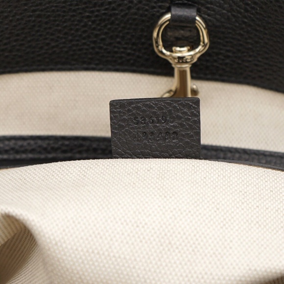 Gucci Soho Chain Tote Shoulder Bag Black Leather New - Picture 8 of 9